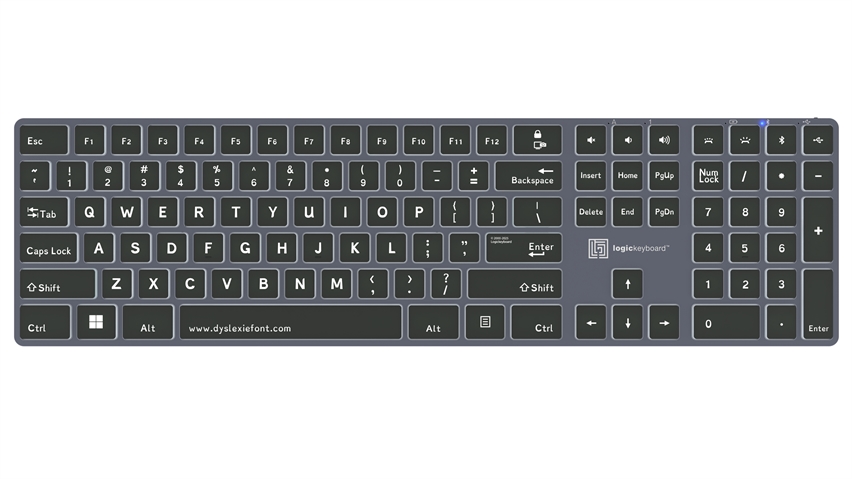 Dyslexie<br>TITAN Wireless Backlit Keyboard – Windows<br>